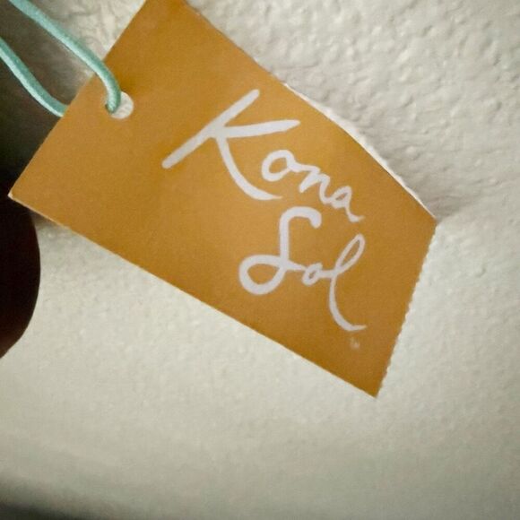 KONA SOL | NWT Brown Rectangle Bralette Bikini Top Adjustable Strap | Size Large - Picture 5 of 8